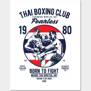 Thai Boxing Club Muay Thailand Kickboxing Martial Art Posters and Art